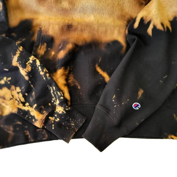 Champion Reverse Weave Bleach-Dye Hoodie Second Wind Coffee Caffeine & Gasoline - Picture 10 of 11